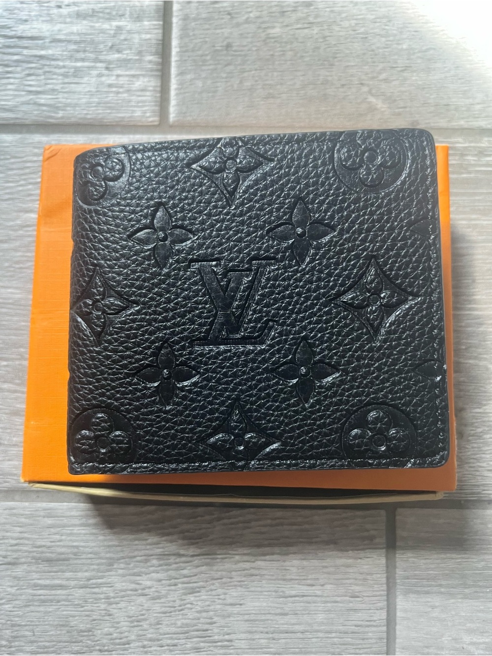 Louis Vuitton Black Embossed Monogram Money Clip